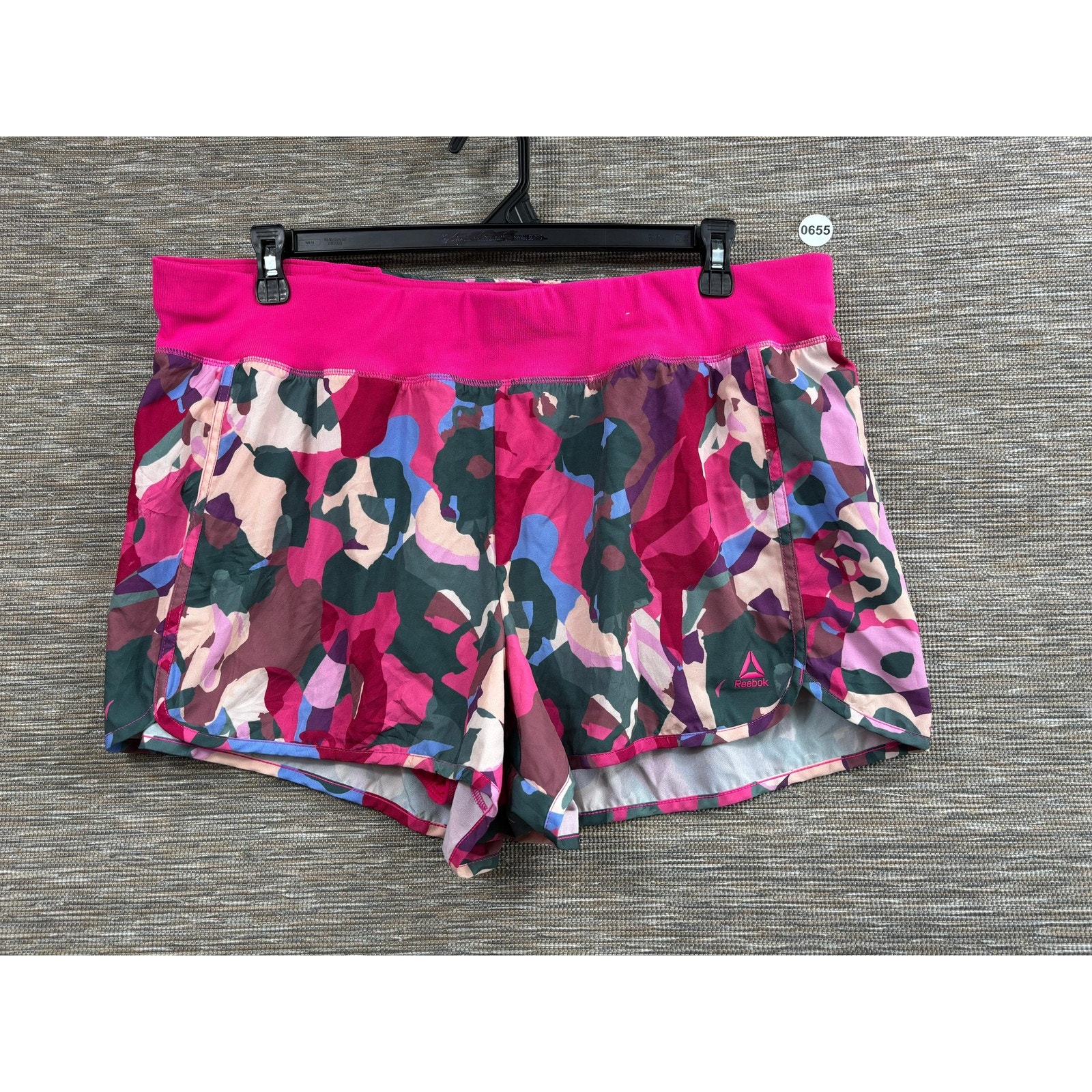 Reebok Shorts Womens 3xl Multicolor Running Active Lined 3.5" Inseam Camo Print